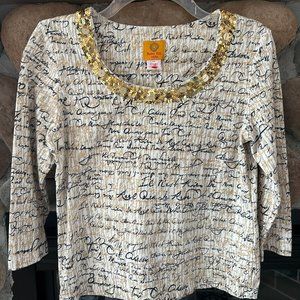 Ruby Rd Petite Small Sequence Embellished Women's Top-PS